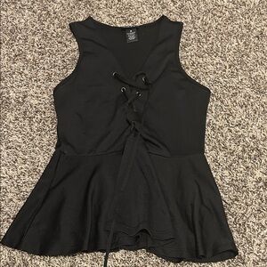 Rue21 Black Lace-Up Blouse